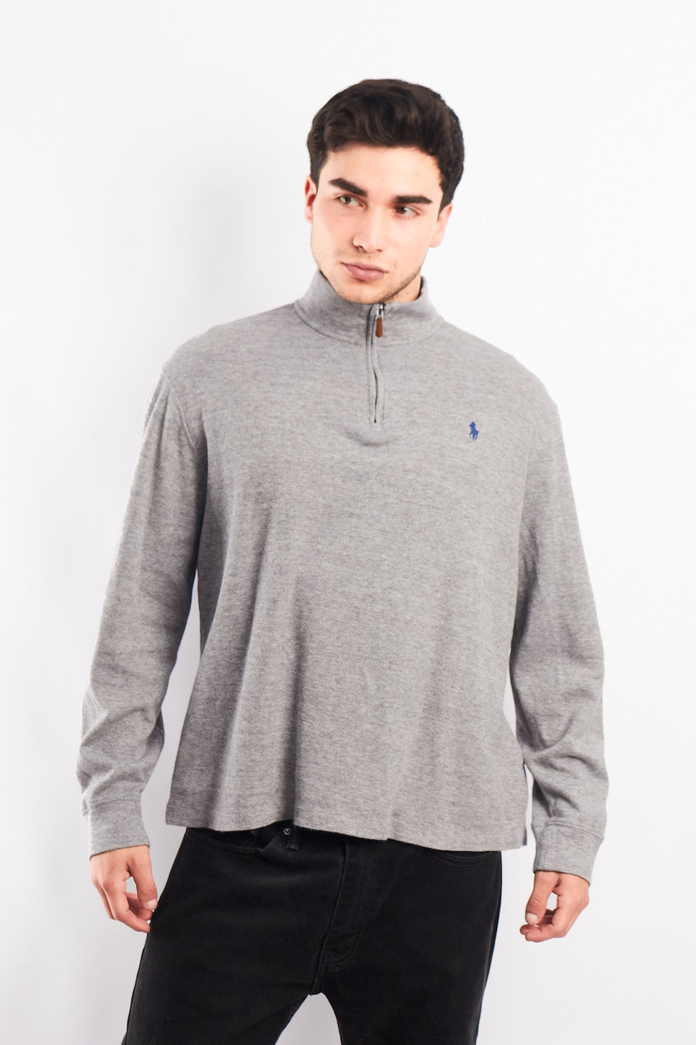2000 Polo Ralph Lauren Gray Cotton Quarter Zip (L)