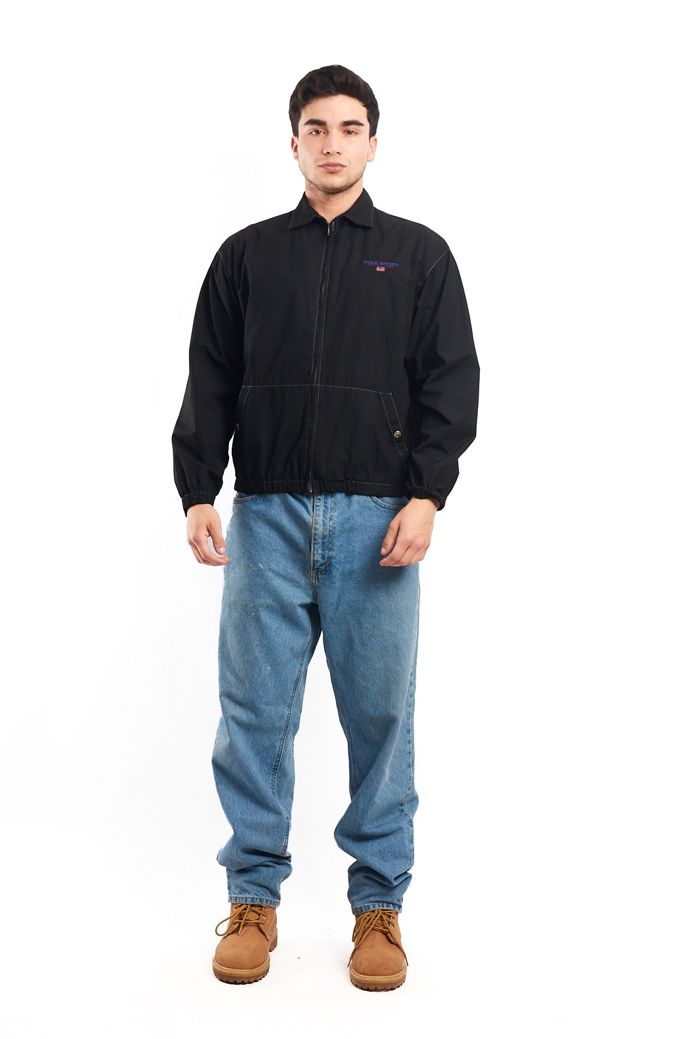 1990 Vintage Polo Sports Ralph Lauren Black Harrington (S/M)