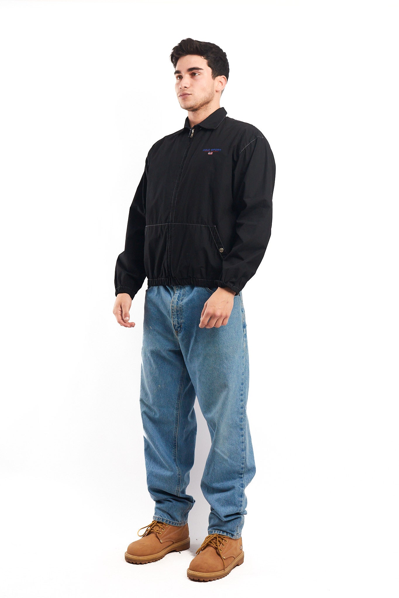 1990 Vintage Polo Sports Ralph Lauren Black Harrington (S/M)