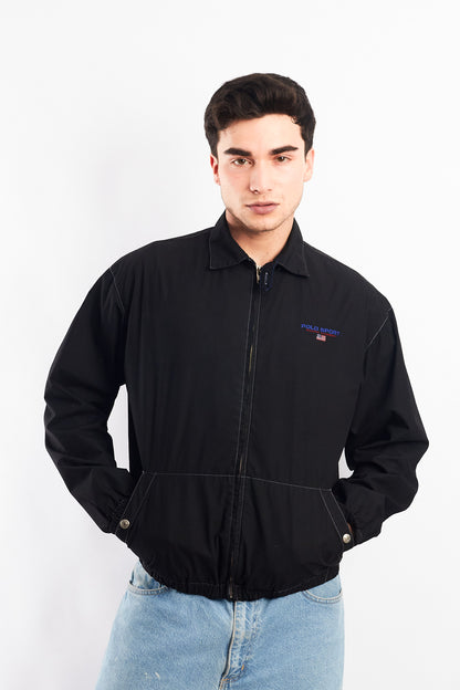 1990 Vintage Polo Sports Ralph Lauren Black Harrington (S/M)