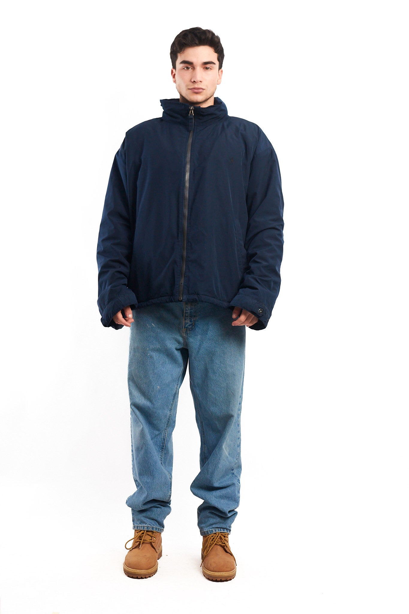 2000 Polo Ralph Lauren Navy Impermeable Hooded Jacket (XL)