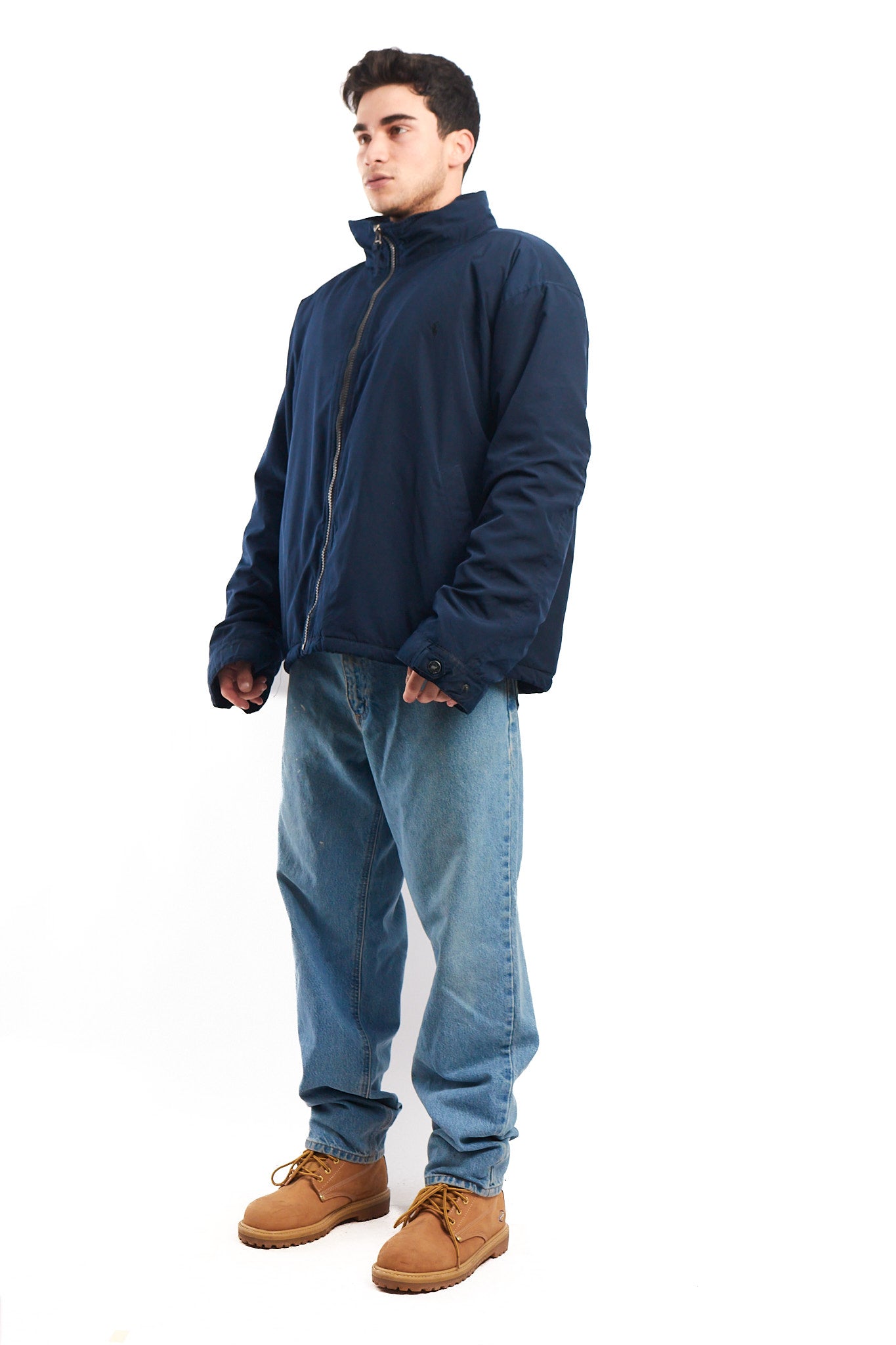 2000 Polo Ralph Lauren Navy Impermeable Hooded Jacket (XL)