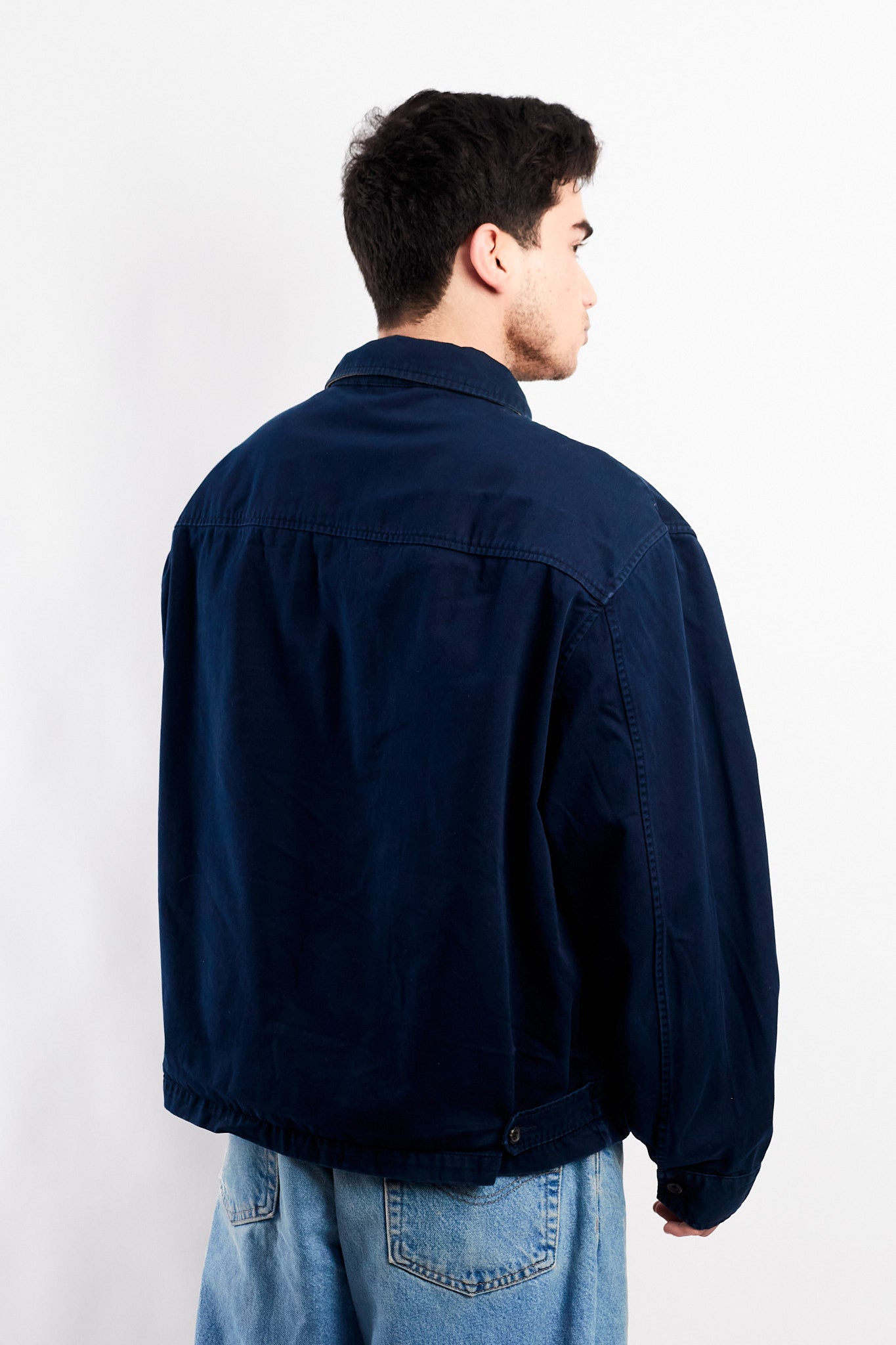 2000 Vintage Polo Ralph Lauren Night Blue Harrington (L/XL)