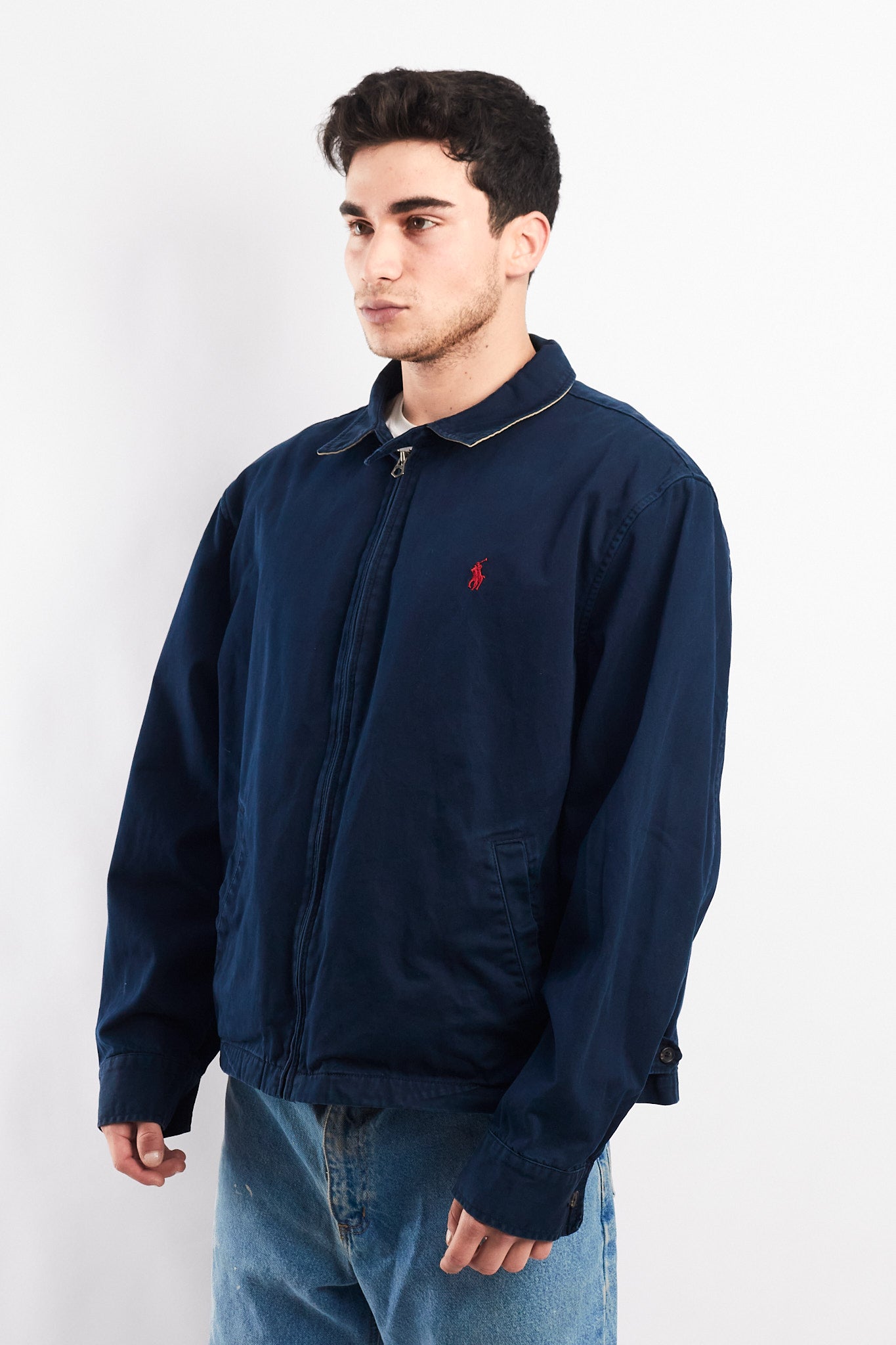 2000 Vintage Polo Ralph Lauren Night Blue Harrington (L/XL)