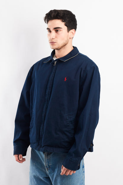 2000 Vintage Polo Ralph Lauren Night Blue Harrington (L/XL)