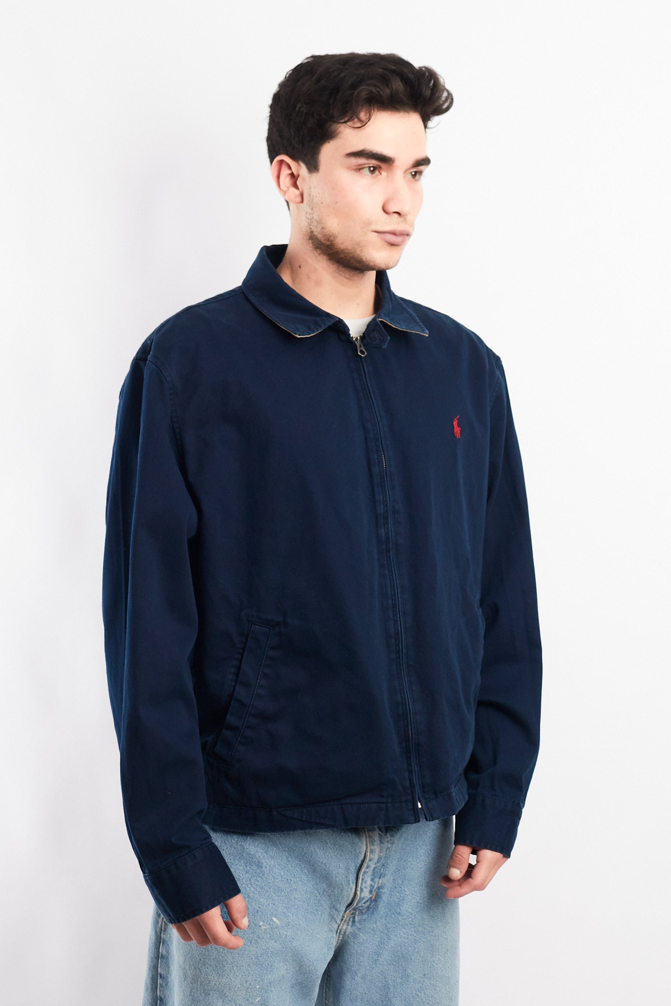 2000 Vintage Polo Ralph Lauren Night Blue Harrington (L/XL)