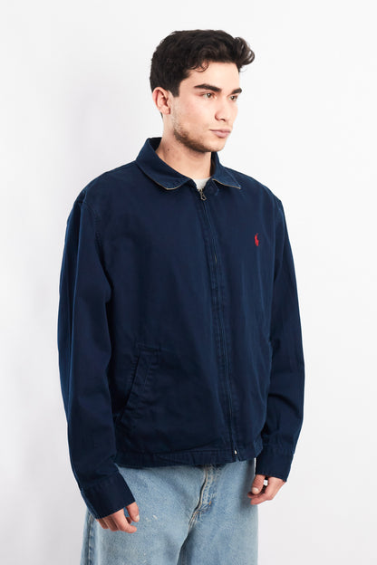 2000 Vintage Polo Ralph Lauren Night Blue Harrington (L/XL)