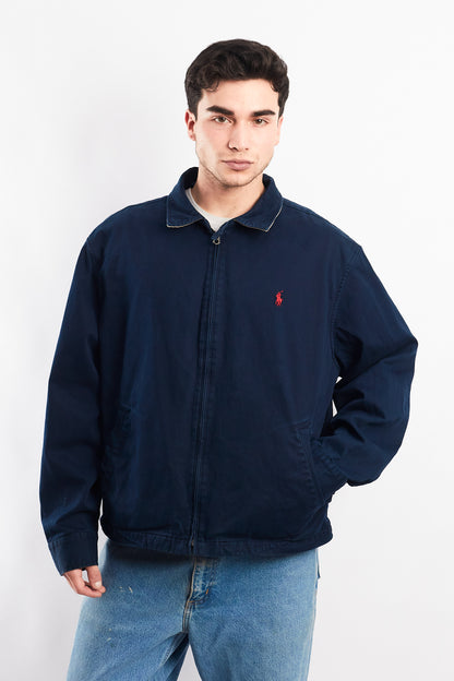 2000 Vintage Polo Ralph Lauren Night Blue Harrington (L/XL)