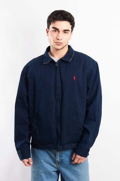 2000 Vintage Polo Ralph Lauren Night Blue Harrington (L/XL)