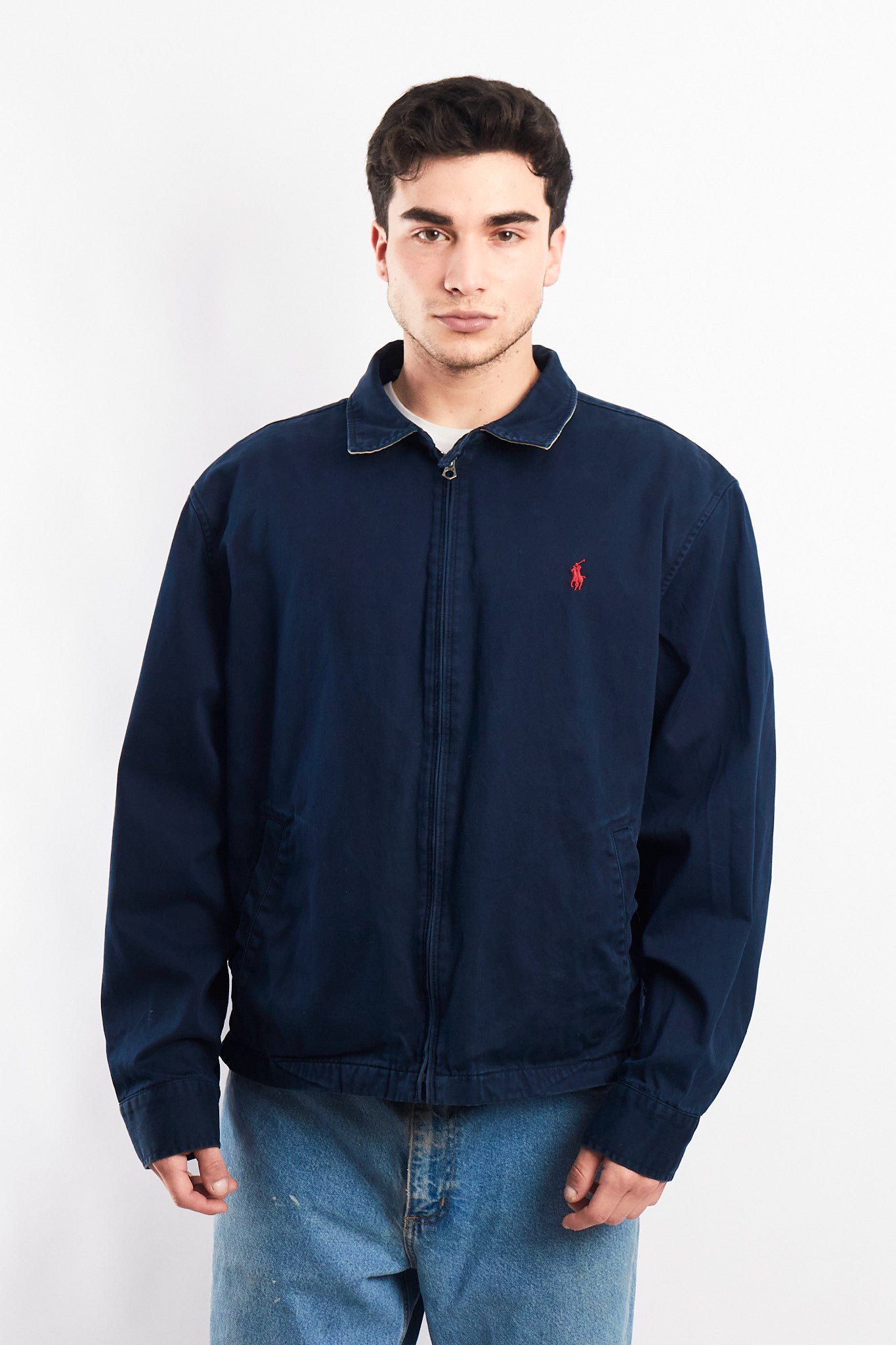 2000 Vintage Polo Ralph Lauren Night Blue Harrington (L/XL)