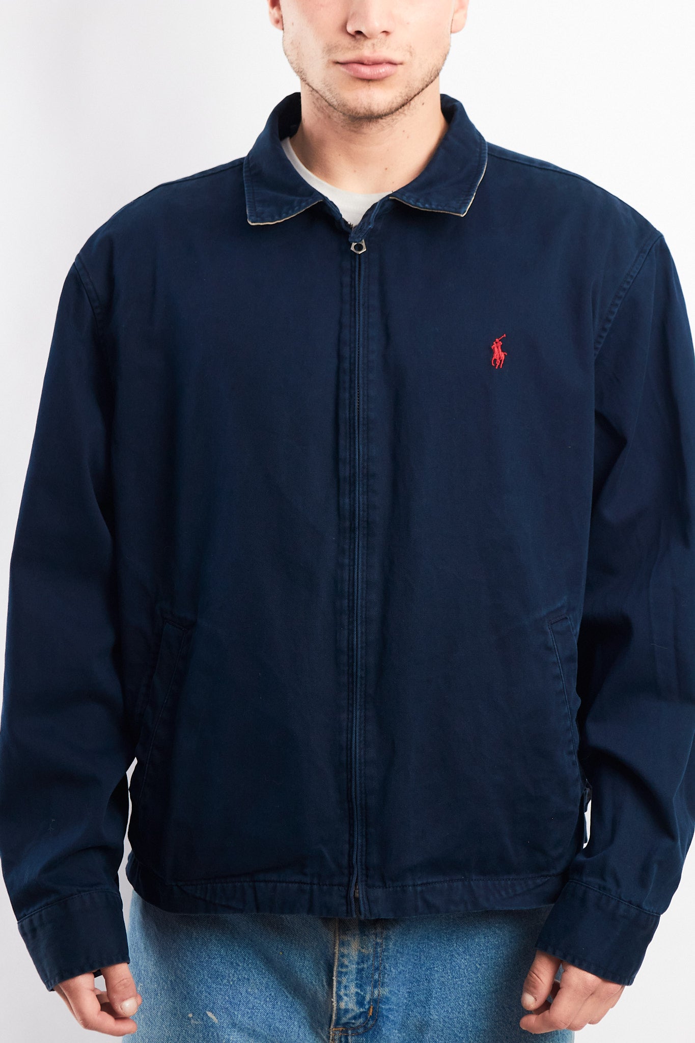 2000 Vintage Polo Ralph Lauren Night Blue Harrington (L/XL)