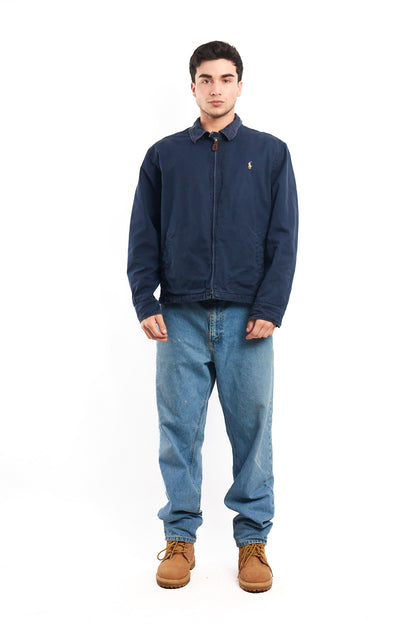 2000 Vintage Polo Ralph Lauren Washed Navy Harrington (L/XL)