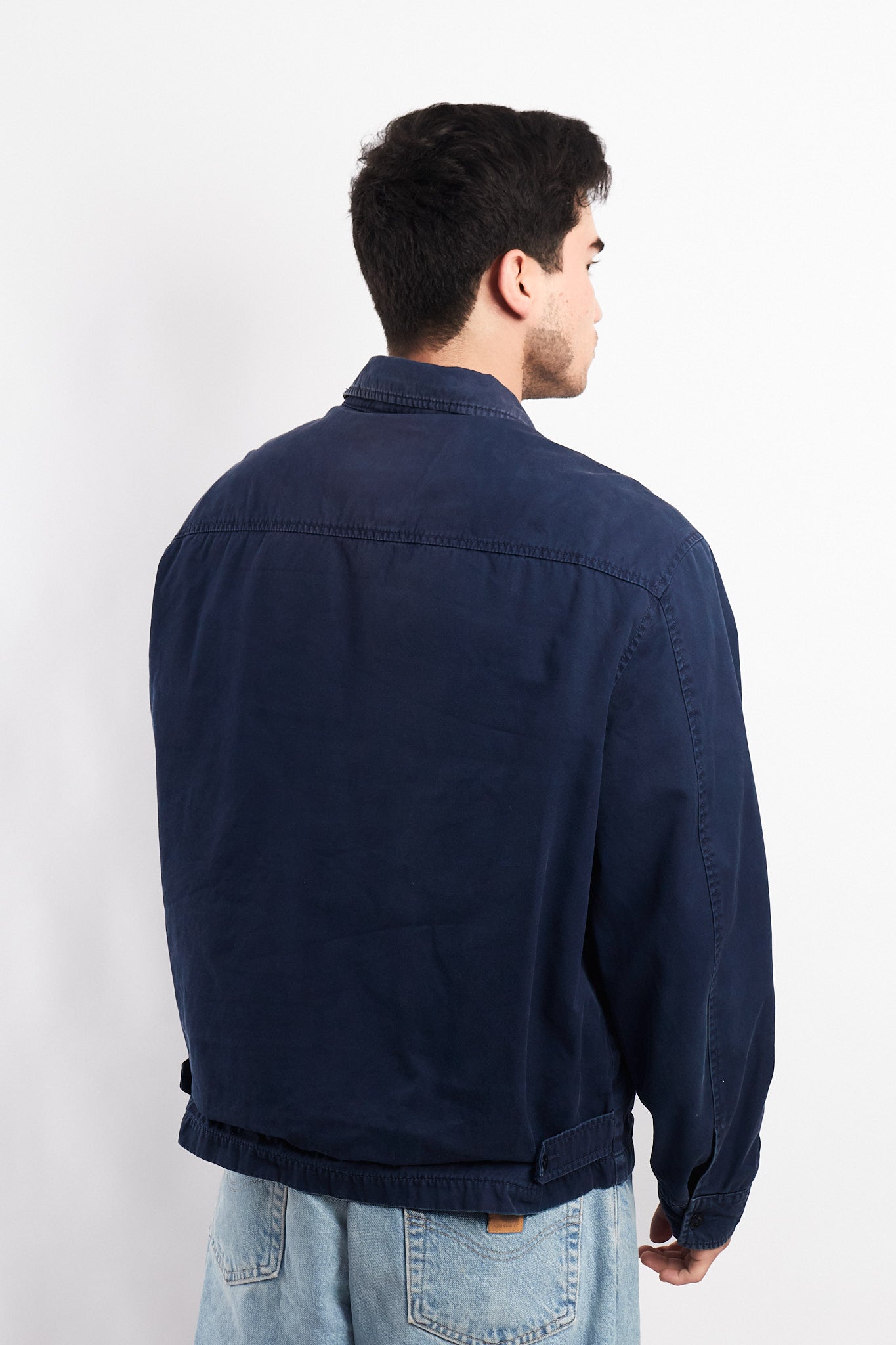 2000 Vintage Polo Ralph Lauren Washed Navy Harrington (L/XL)