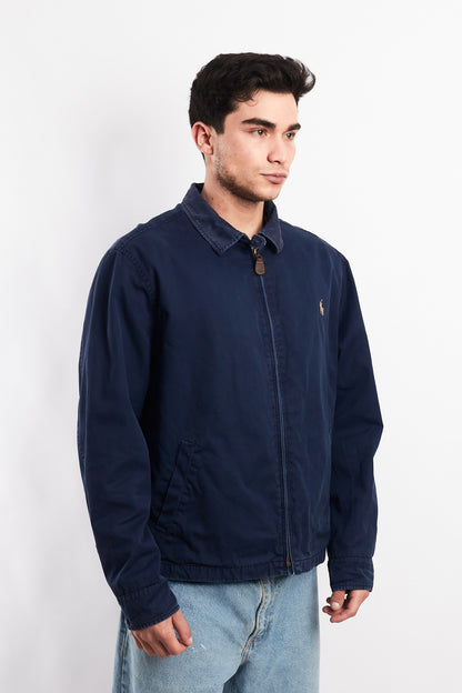 2000 Vintage Polo Ralph Lauren Washed Navy Harrington (L/XL)