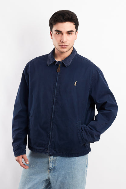 2000 Vintage Polo Ralph Lauren Washed Navy Harrington (L/XL)