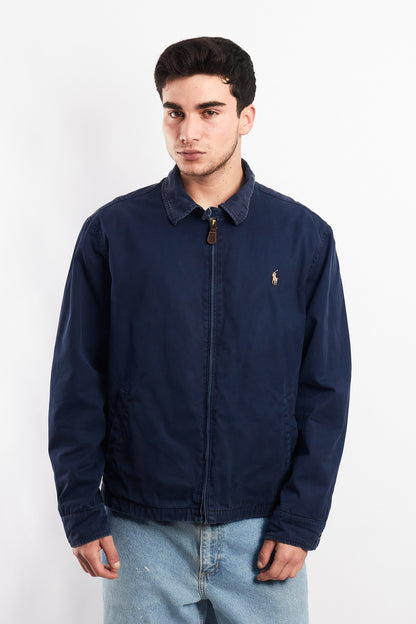2000 Vintage Polo Ralph Lauren Washed Navy Harrington (L/XL)