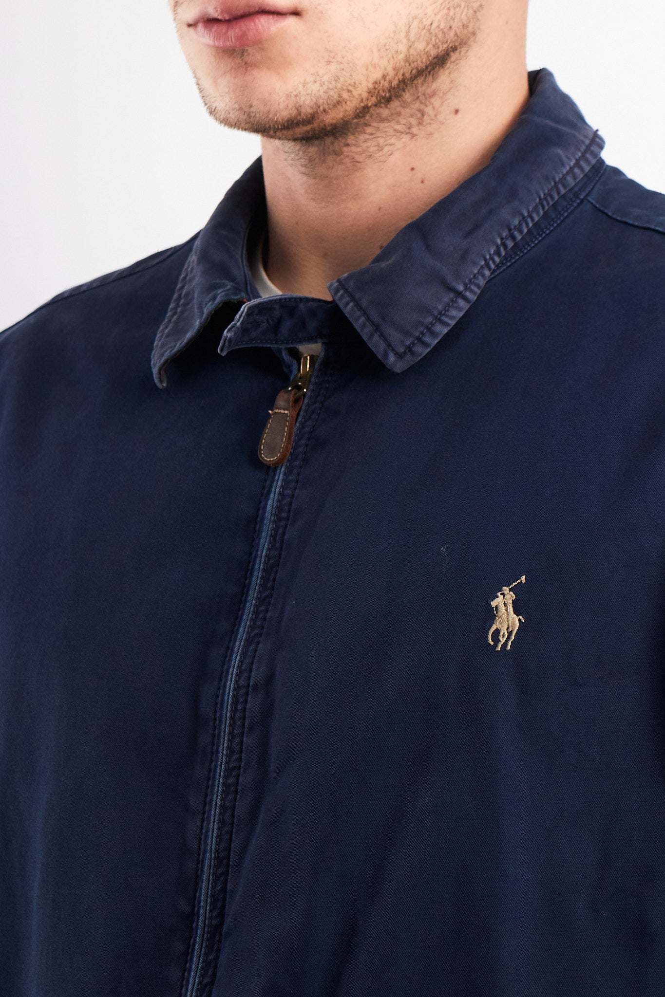 2000 Vintage Polo Ralph Lauren Washed Navy Harrington (L/XL)