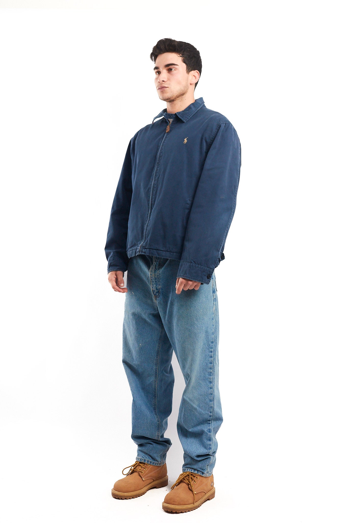 2000 Vintage Polo Ralph Lauren Washed Navy Harrington (L)