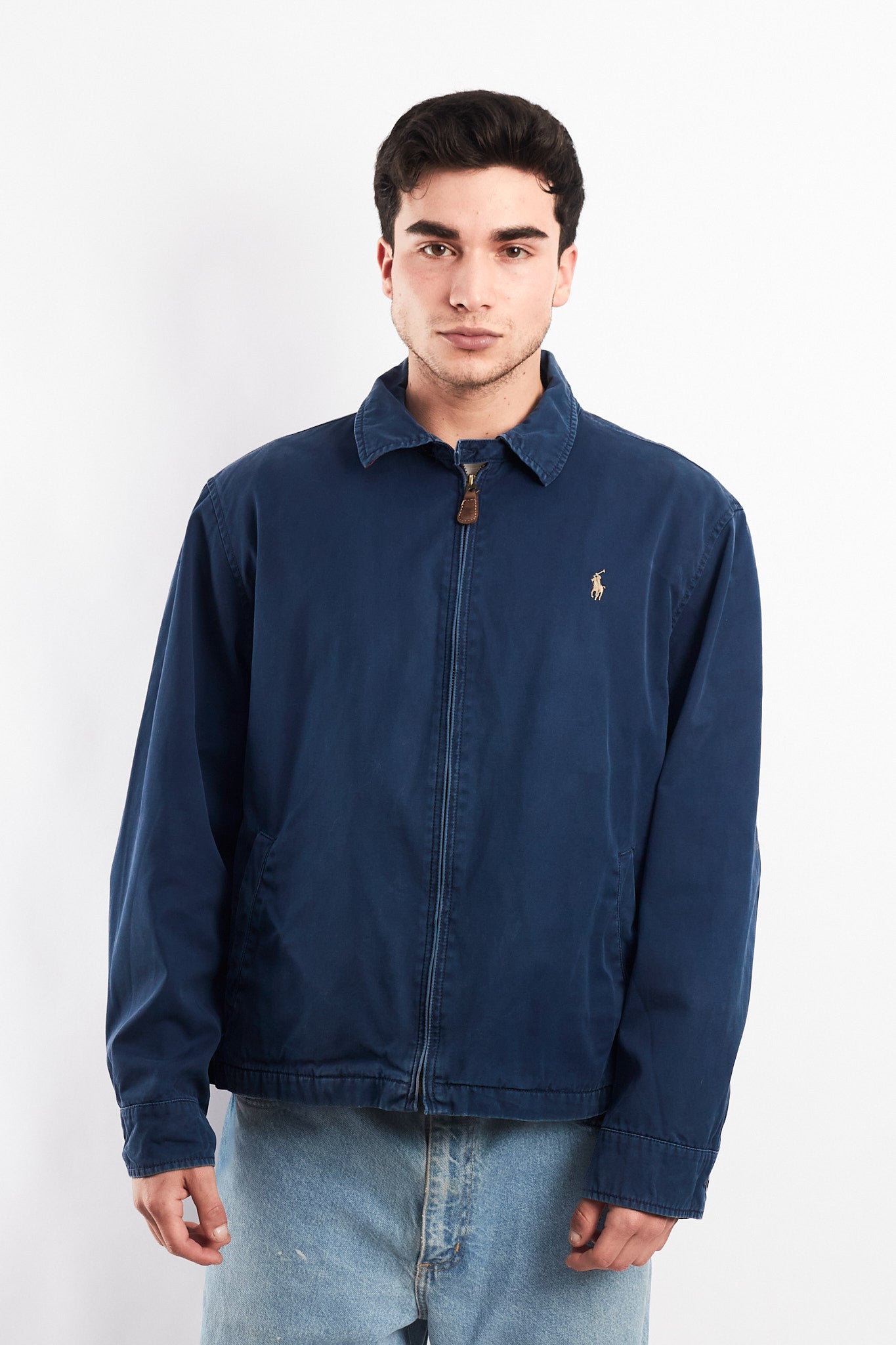 2000 Vintage Polo Ralph Lauren Washed Navy Harrington (L)