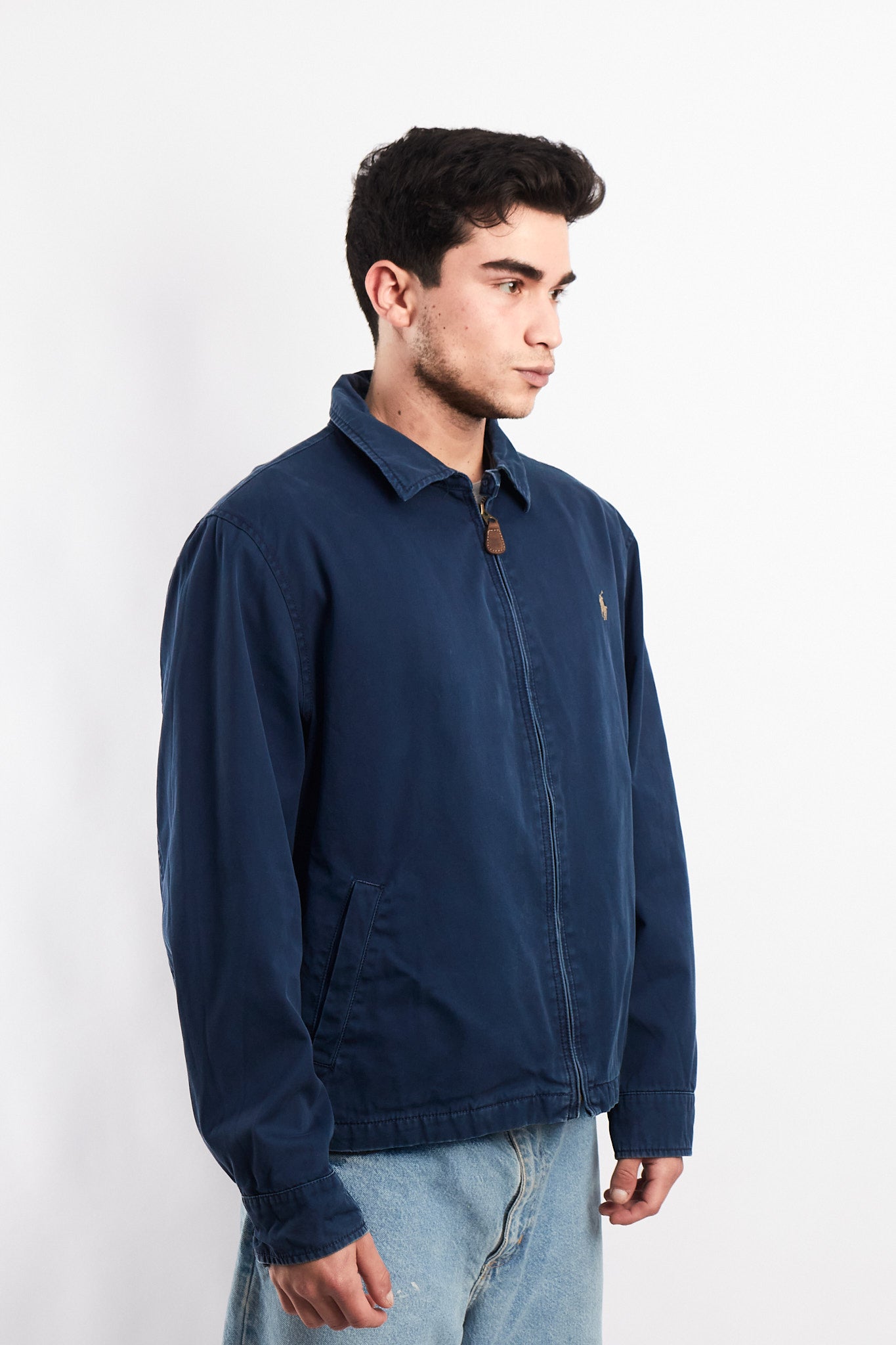 2000 Vintage Polo Ralph Lauren Washed Navy Harrington (L)