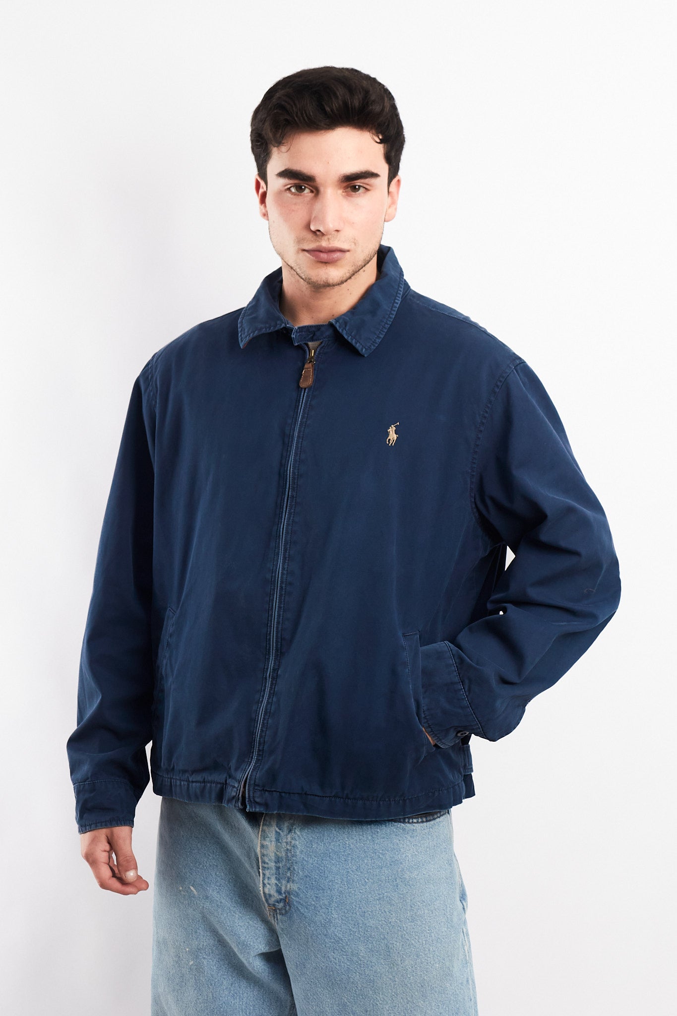 2000 Vintage Polo Ralph Lauren Washed Navy Harrington (L)