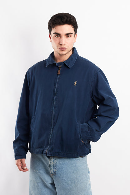2000 Vintage Polo Ralph Lauren Washed Navy Harrington (L)