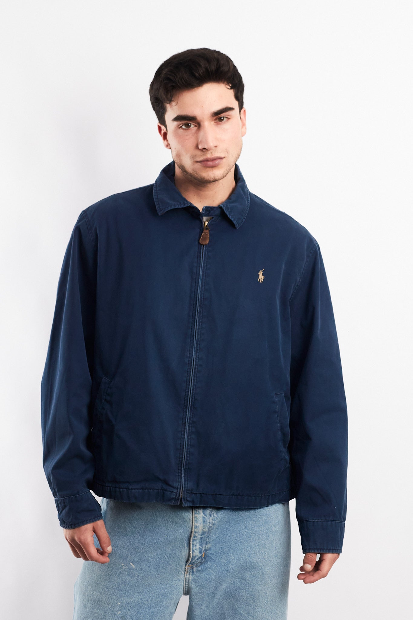 2000 Vintage Polo Ralph Lauren Washed Navy Harrington (L)