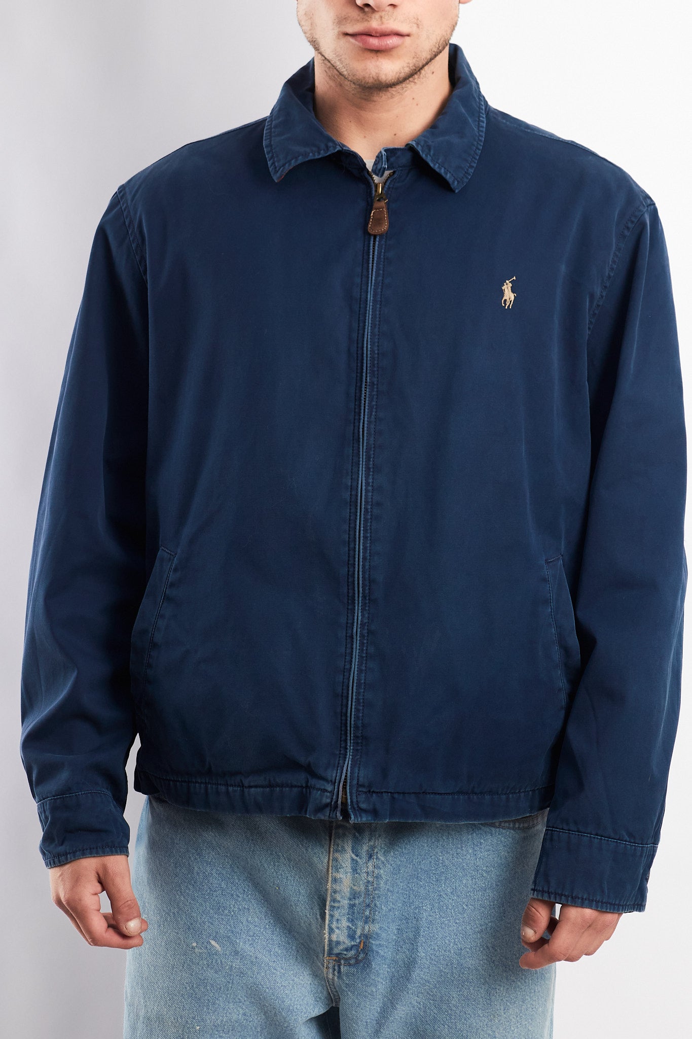 2000 Vintage Polo Ralph Lauren Washed Navy Harrington (L)