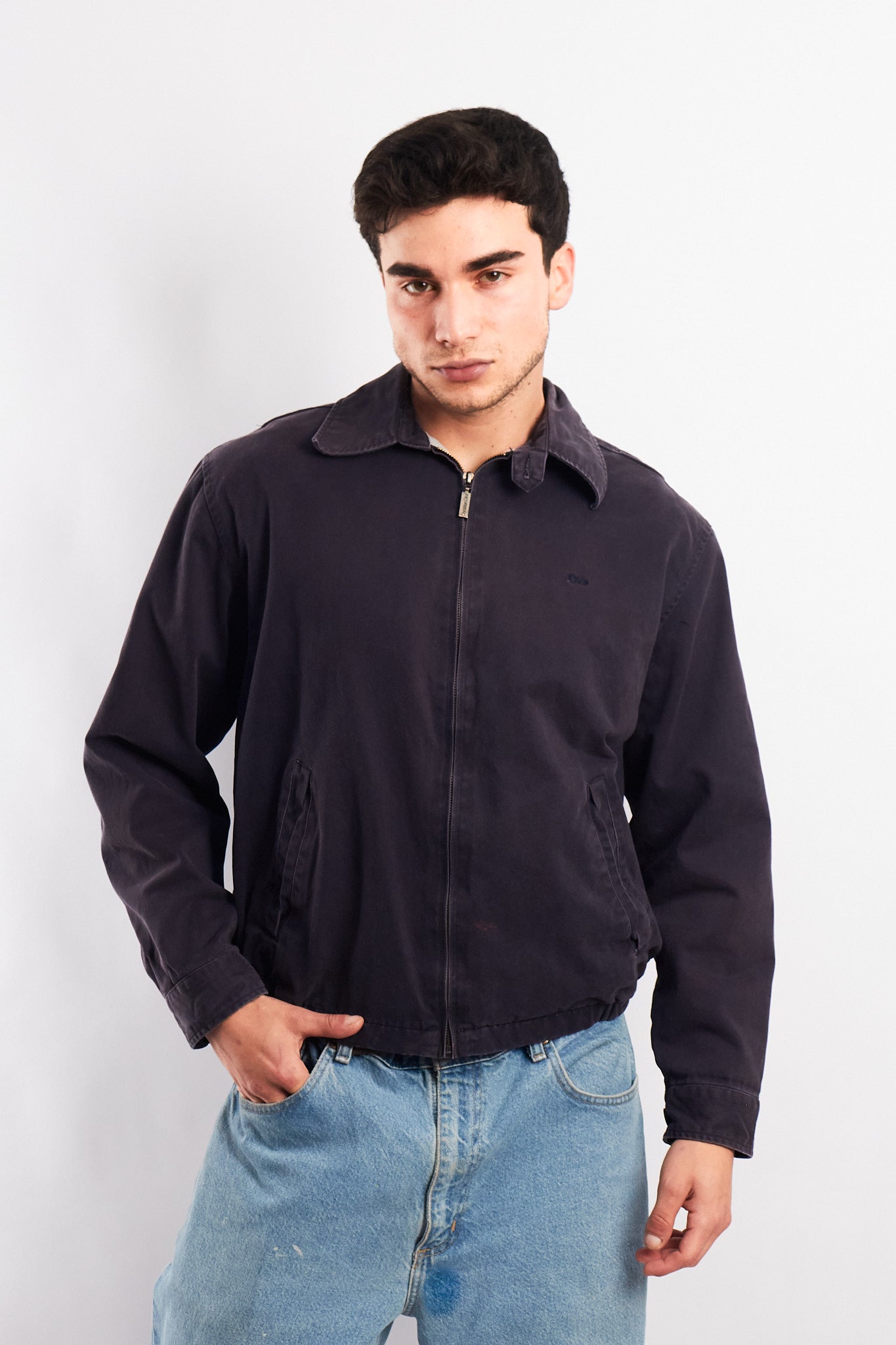 2000 Vintage Christian Dior Navy Washed Harrington Jacket (M/L)