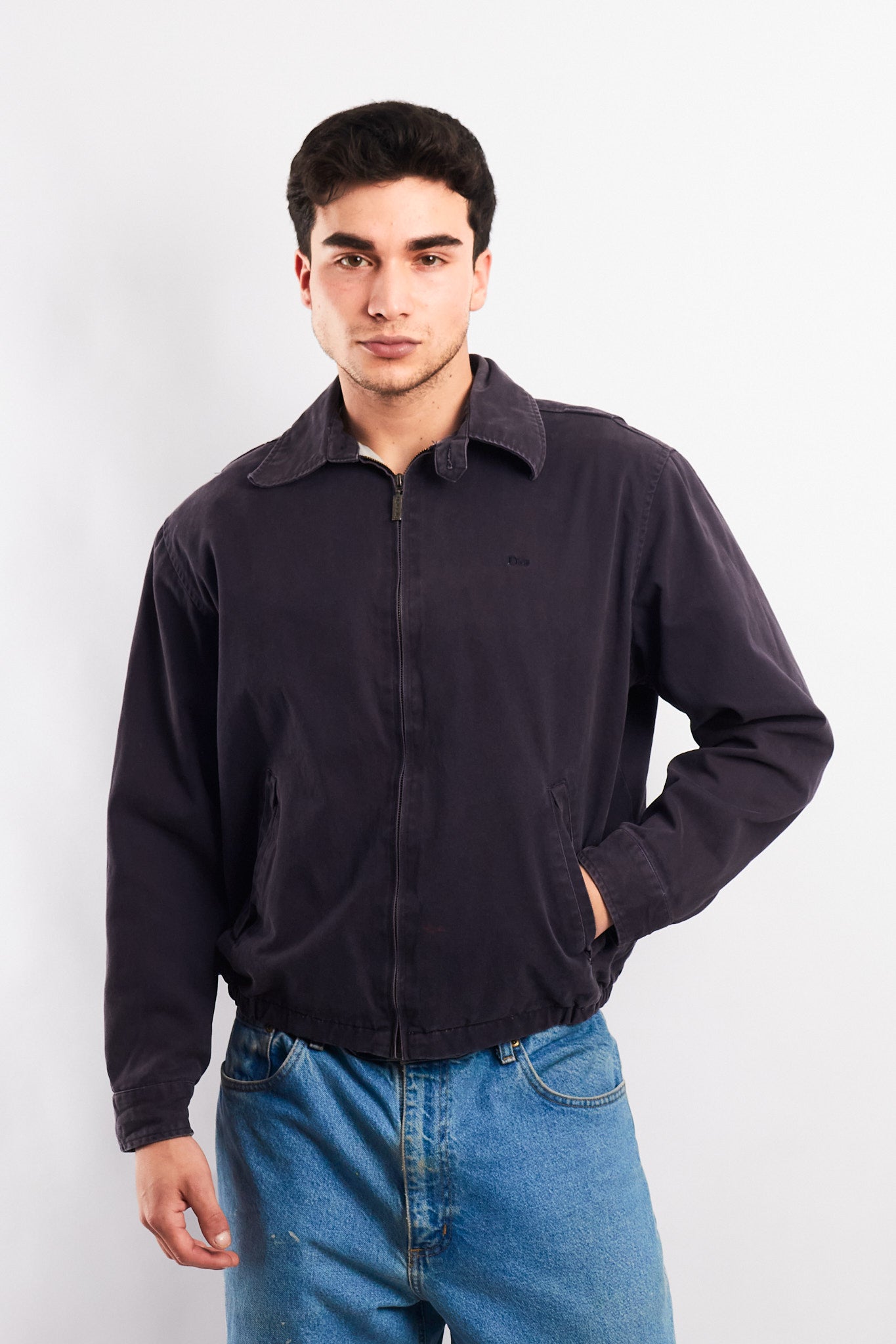 2000 Vintage Christian Dior Navy Washed Harrington Jacket (M/L)