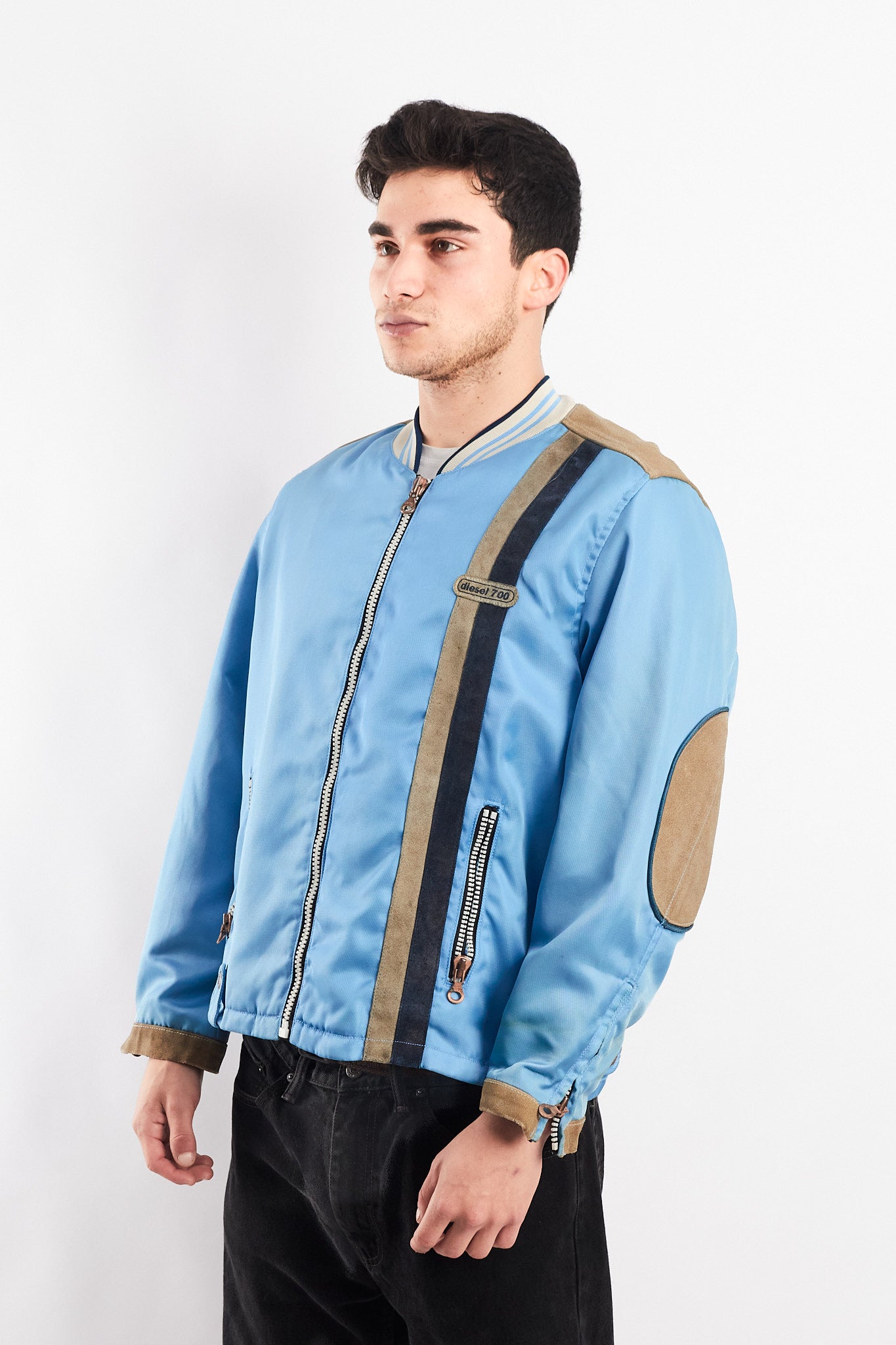 2000  Vintage Diesel Industry Leather Patched Racing Jacket (M/L)