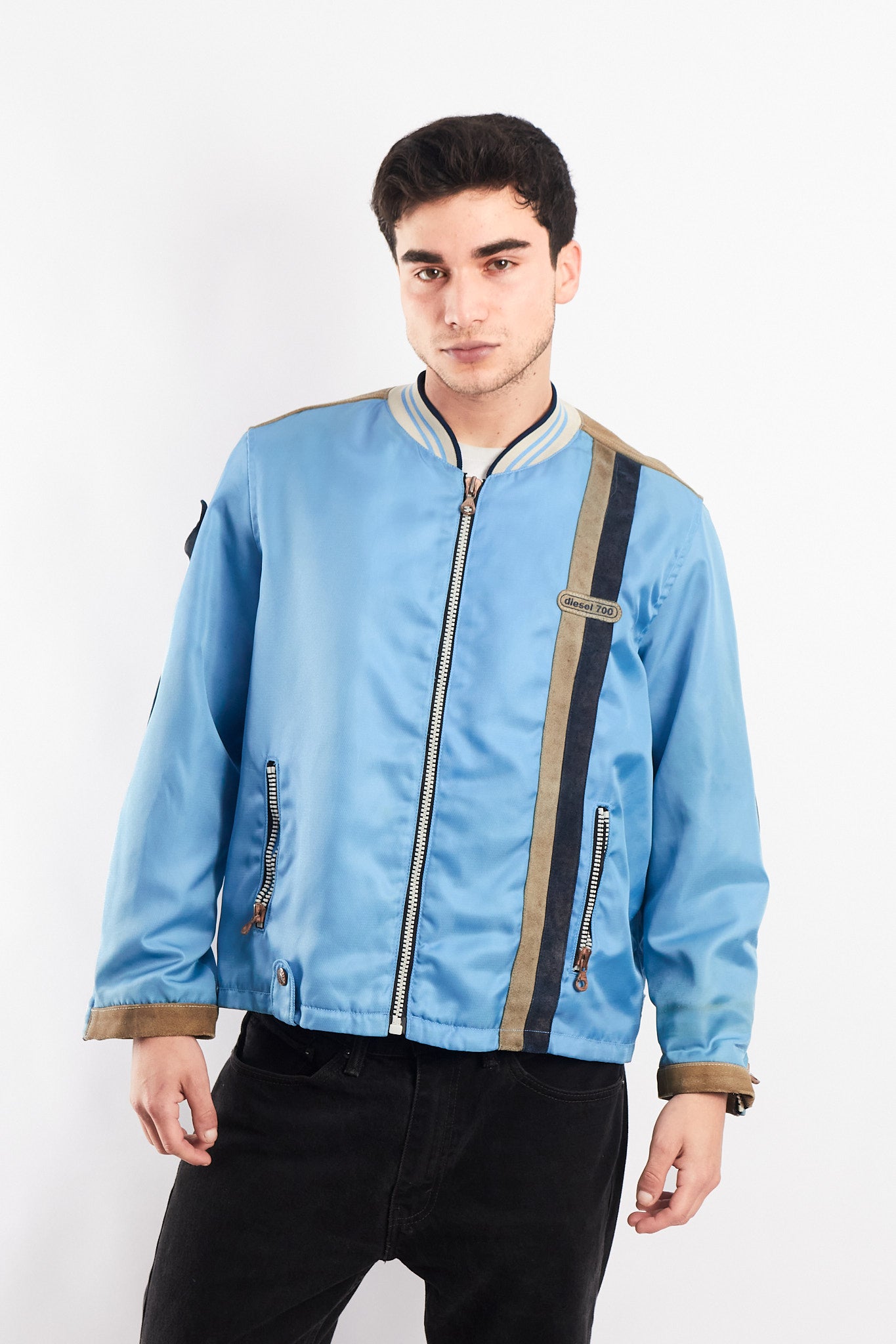 2000  Vintage Diesel Industry Leather Patched Racing Jacket (M/L)