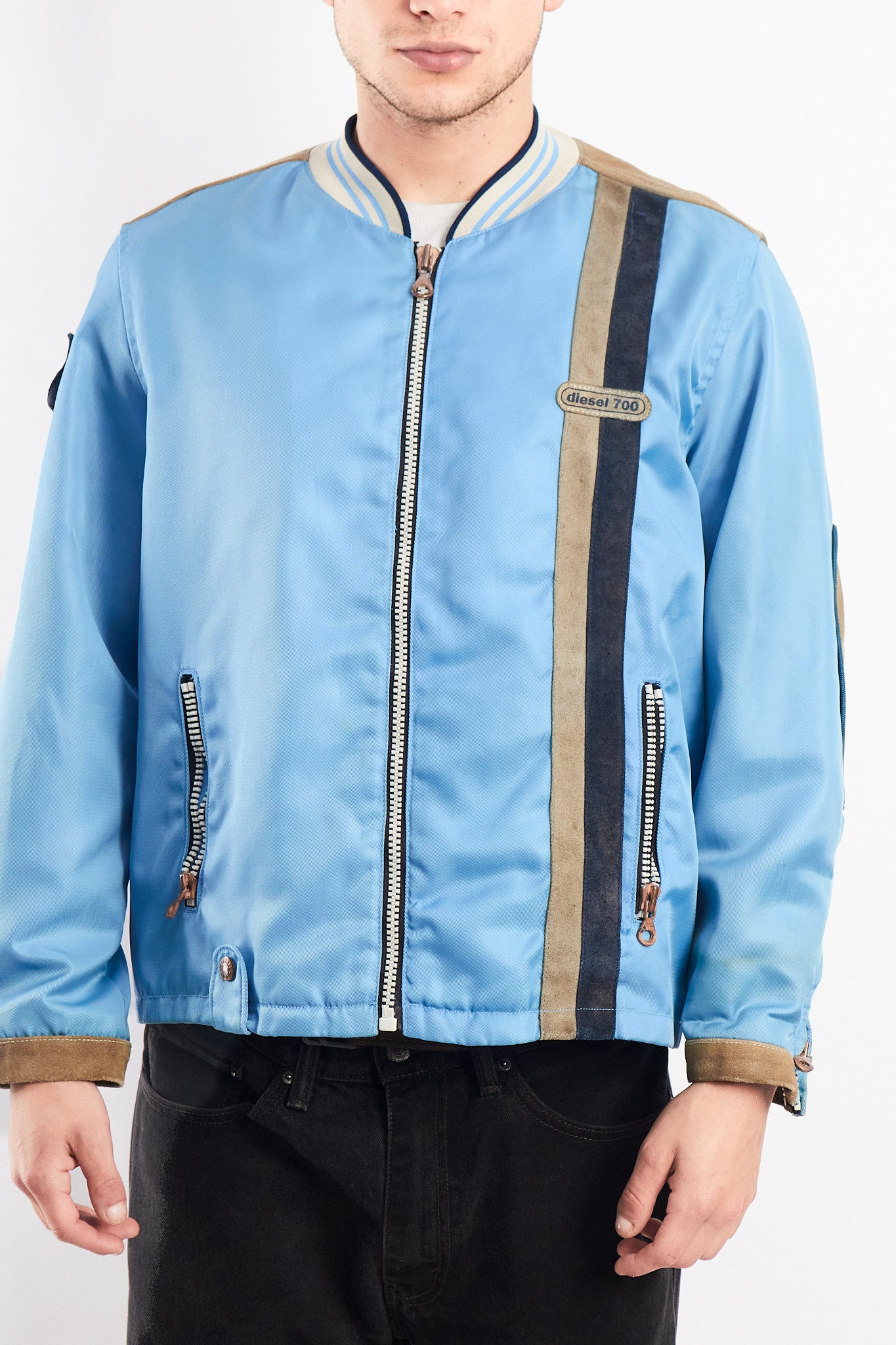 2000  Vintage Diesel Industry Leather Patched Racing Jacket (M/L)