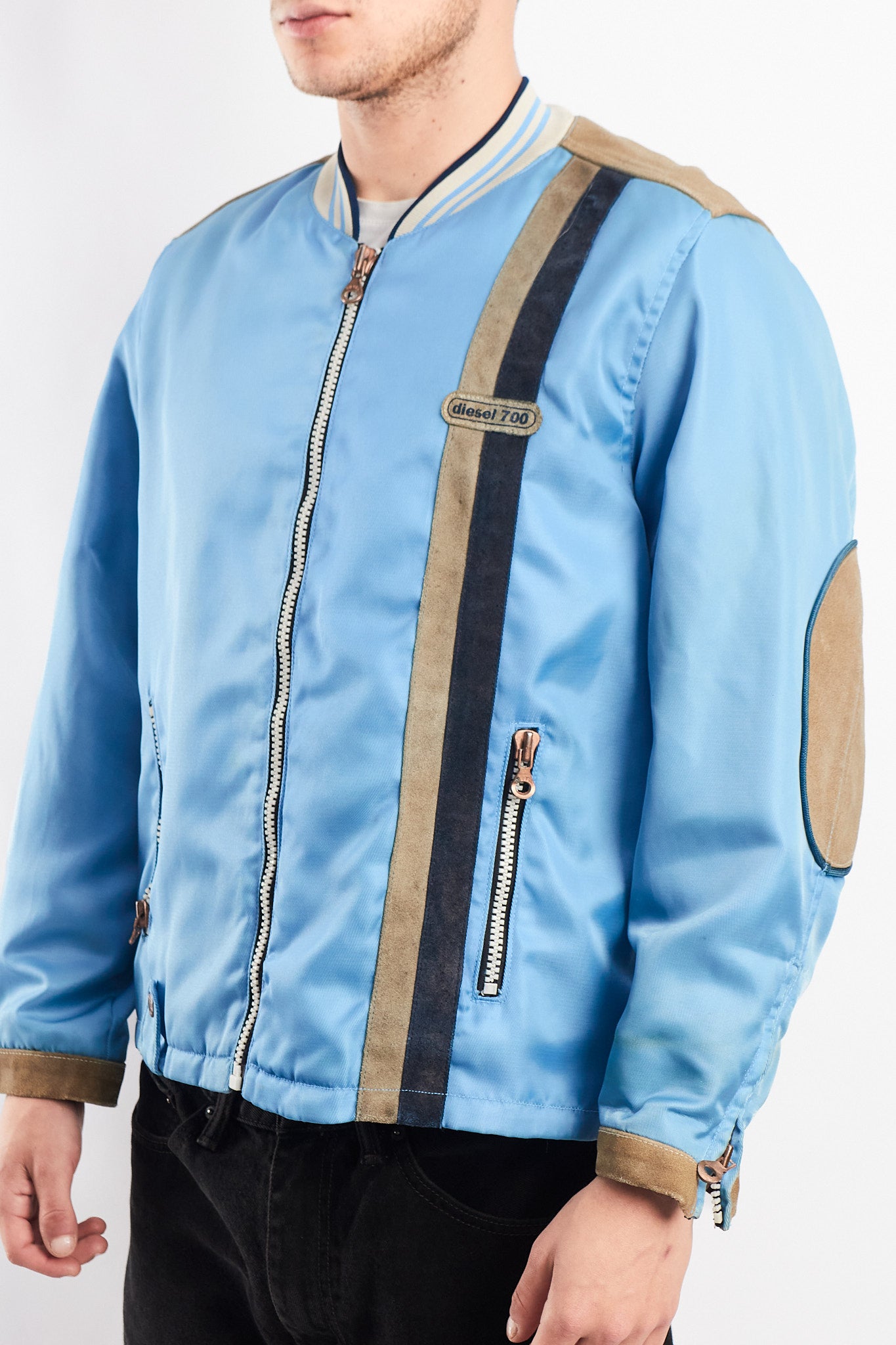 2000  Vintage Diesel Industry Leather Patched Racing Jacket (M/L)