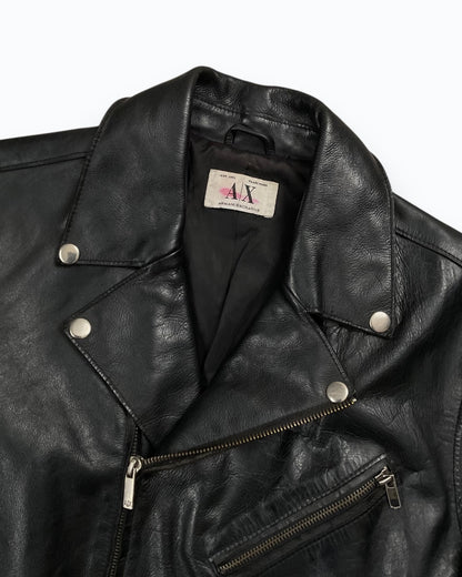 2000 Armani Exchange Leather Biker Jacket (S/M)