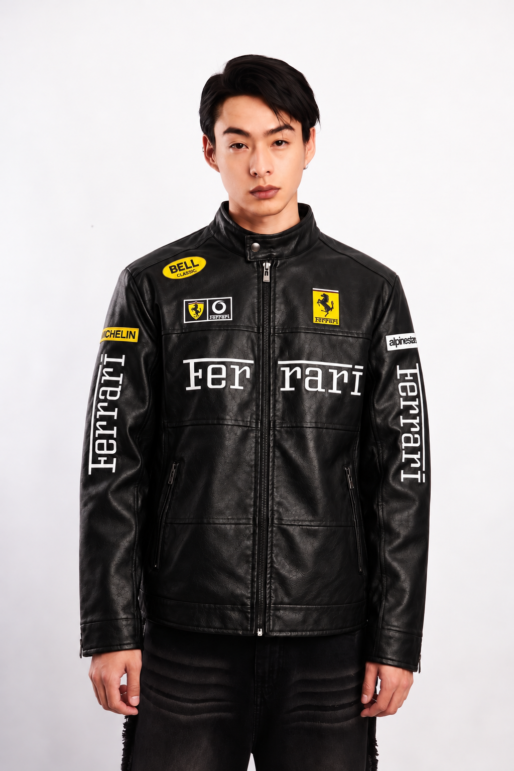 Scuderia Ferrari Motorsport Black Edition Spellout Racing Jacket