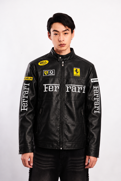 Scuderia Ferrari Motorsport Black Edition Spellout Racing Jacket