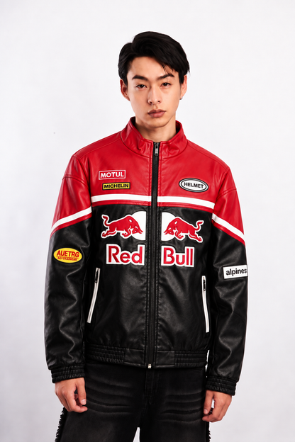 Red Bull Racing Vegan Red Edition Leather Racer Jacket