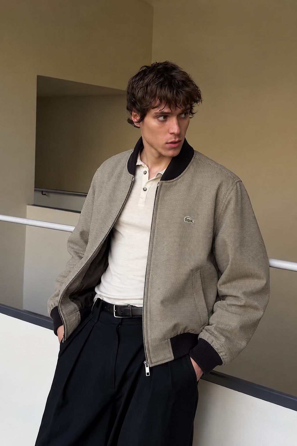 2000 Vintage Lacoste Plaid  Bomber Jacket (M/L)