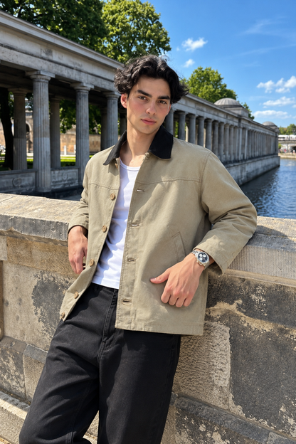 2000 Vintage Suede Leather Collar Jacket (M)