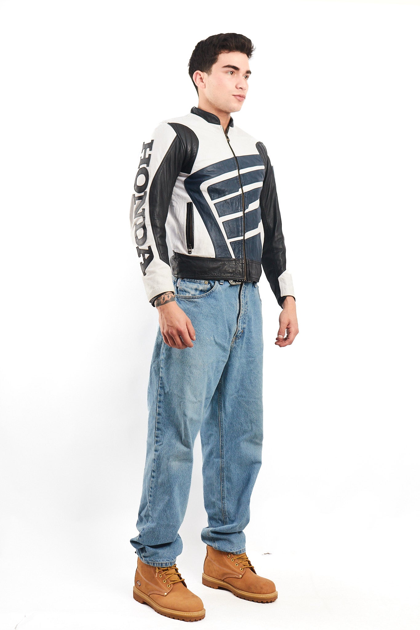 1990 Vintage Honda Leather Moto Jacket (S)