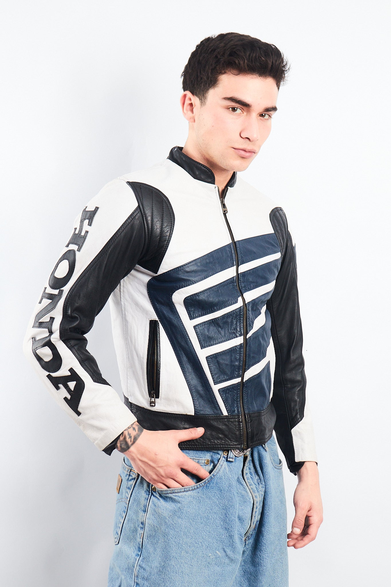 1990 Vintage Honda Leather Moto Jacket (S)