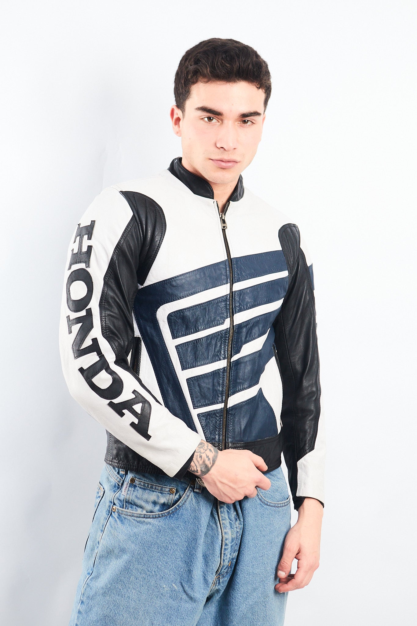 1990 Vintage Honda Leather Moto Jacket (S)
