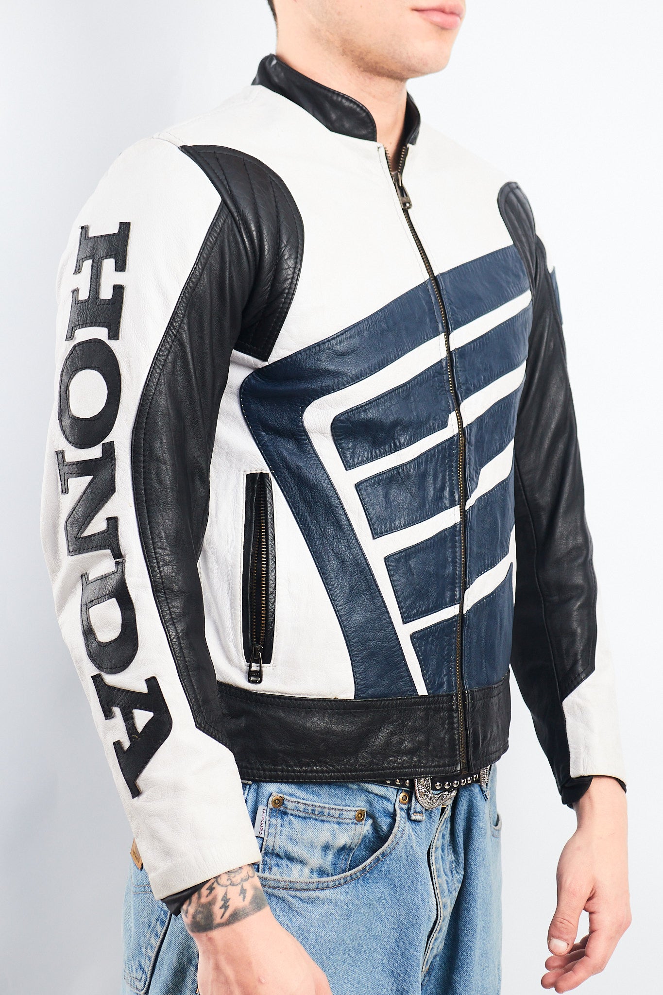 1990 Vintage Honda Leather Moto Jacket (S)