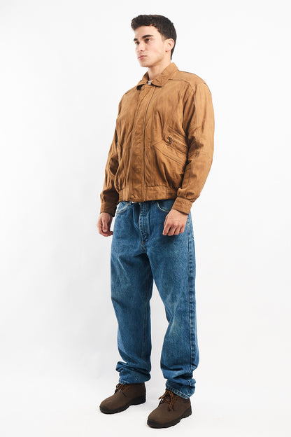 Vintage Nobuck Leather Type Aviator Jacket (M)