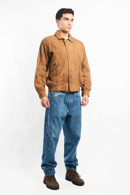 Vintage Nobuck Leather Type Aviator Jacket (M)
