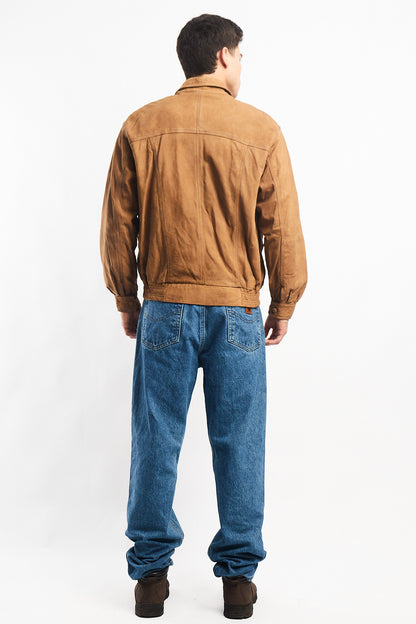 Vintage Nobuck Leather Type Aviator Jacket (M)