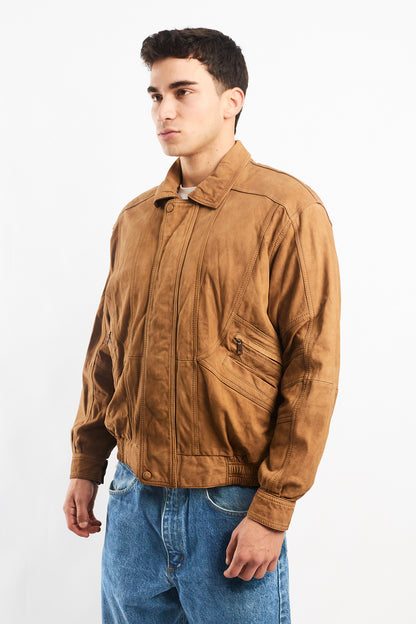 Vintage Nobuck Leather Type Aviator Jacket (M)