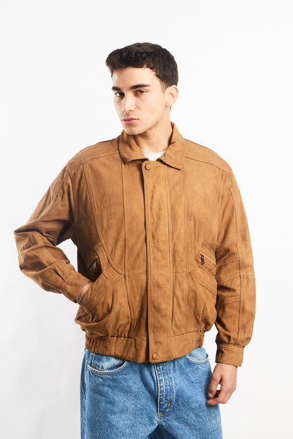 Vintage Nobuck Leather Type Aviator Jacket (M)