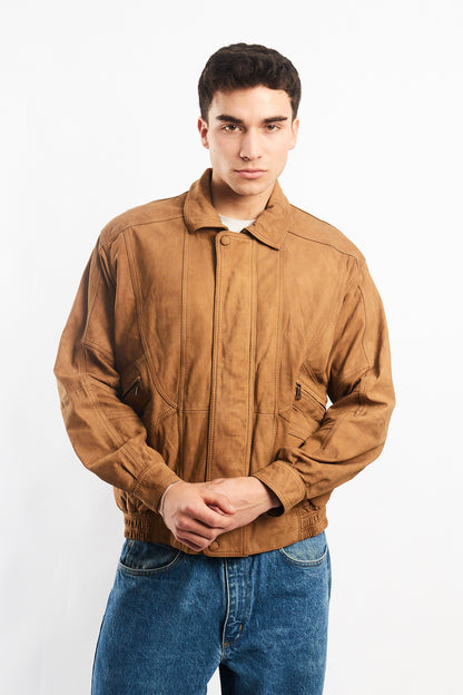 Vintage Nobuck Leather Type Aviator Jacket (M)